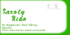karoly miko business card
