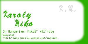 karoly miko business card